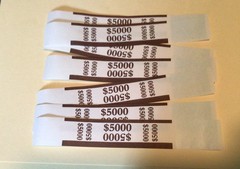 100 – $5,000 Self-Adhesive Currency Straps / Bands Color Coded Money Paper
