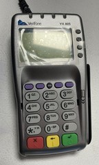 VeriFone VX805 CTLS Pin Pad Tamper Chip/Card Reader W/ Power Cord. For parts.