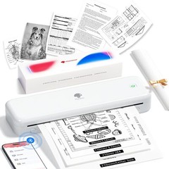 Phomemo M834 Ultra Portable Printer (Upgraded), Wireless Bluetooth White