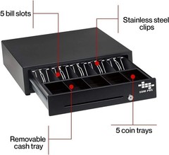 EOM-POS Cash Register Money Drawer. Compatible with Square [Receipt Printer…