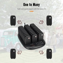 Retekess TD175P Restaurant Pager System Guest Queuning 30 Buzzers For Food Truck