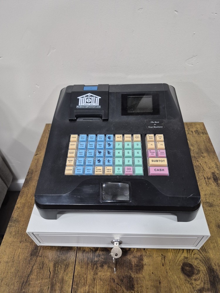 Perfiware Cash Register with Cash Drawer & Receipt Printer HS71-80UB EUC No Cord
