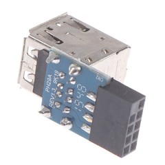 9-Pin Motherboard To 2 Ports Usb 2.0 A Female Internal Header Adapter CAAY