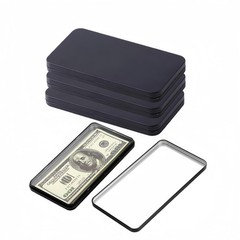 Metal Cash Box with Lid,4 Pack Rectangular Currency Tray Money Holder Metal T…