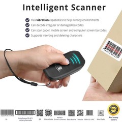 ScanAvenger Portable Mini-Wireless Bluetooth Barcode Scanner: Hand Black