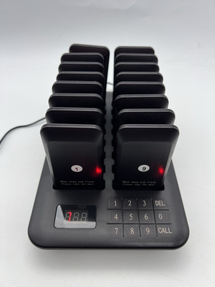 Unbranded Restaurant Pager System Calling Queuing 16 Buzzers OPEN BOX