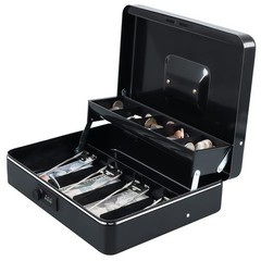 Secure Cash Box with Combination Lock – Metal Money Safe Storage, Black