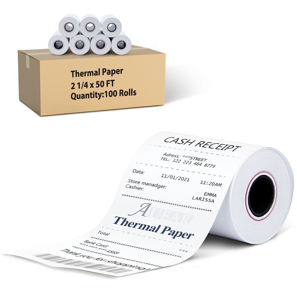 2 1/4&Prime; x 50&prime; Thermal Paper Compatable with Ingenico Iwl255 Flex 200 Rolls