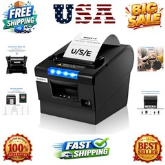 Receipt Printer P068, 3 1/8&Prime; 80mm Direct Thermal Printer, POS Printer with Au…