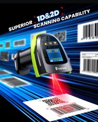 Eyoyo 1.44&Prime; LCD Barcode Scanner Wireless with Screen 1D 2D QR Bluetooth Scanner