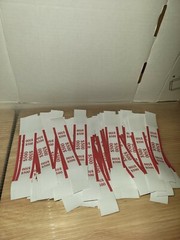 (100) New Self Sealing Red $500 Straps Currency Bands for cash money bank