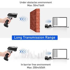 Wireless Barcode Scanner, Portable 1D Inventory Scanner & Data Collector with…