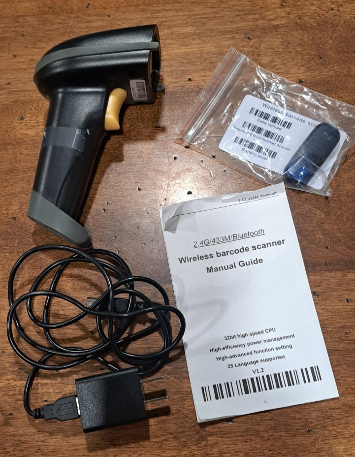 WoneNice Wireless Barcode Scanner, Portable 2.4GHz Wireless USB2.0 Wired