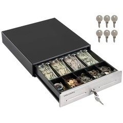 Compact Cash Register Drawer, 4 Bill 5 Coin Slots, RJ11/RJ12