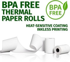 50 Pack of 2-1/4&Prime; x 50&prime; Lint-Free BPA Free Thermal Paper Rolls, Shrink-Wrapped