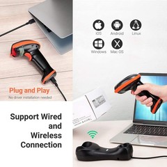 Tera Pro Series Wireless 1D 2D QR Barcode Scanner with Cradle Display Countin…