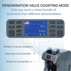 Oukeyer H-8900 Bank-Grade 2-Pocket Money Counter & Sorter with Built-in Print…