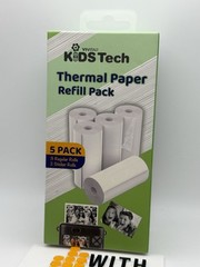Vivitar Kids Tech Thermal Paper Refill Pack. 5 Pack 3 Regular Rolls, 2 Sticker