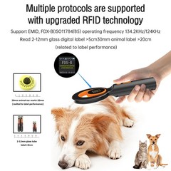 Animal Microchip Pet Tag Scanner ID Reader Animal Labels Handheld Read AP9