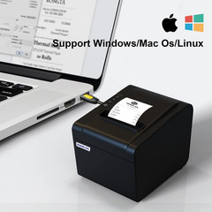 80mm USB Thermal Receipt Printer with Auto Cutter for Windows/Mac/Linux