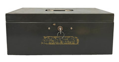Large Metal Cashbox With Key, Dimensions: 12 1/2&Prime; x 8&Prime; x 5&Prime;, Overall Good Cond.