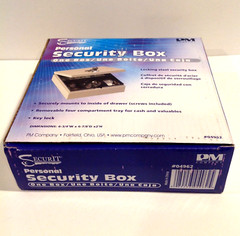PM In-Drawer Personal Security Box Cash Box Steel Key Lock w Tray Mountable