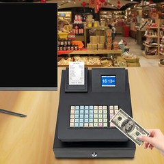 Electronic Cash Register 48 Keys Cash Management System with Thermal Printer USA