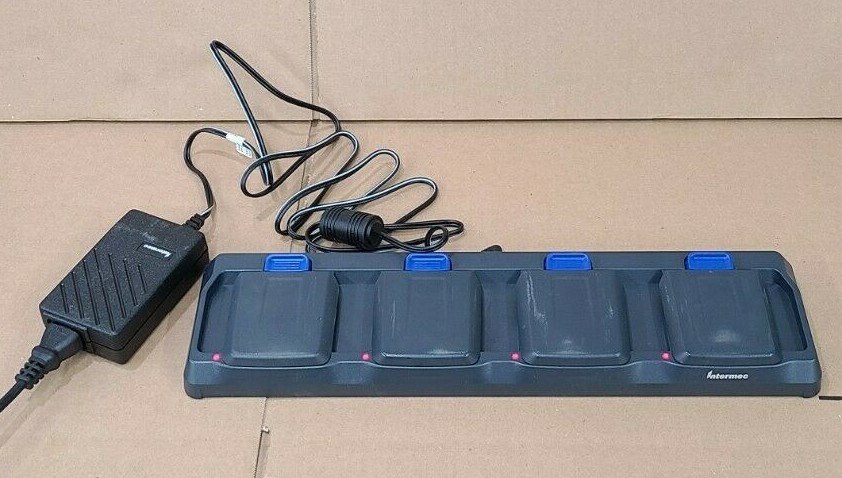 Intermec AC21 Quad Battery Charger With Four Batteries And Power Adapter