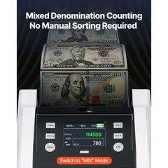 Money Counter Machine: 1200/min, TFT Display, Value Count & Anti-Counterfeit