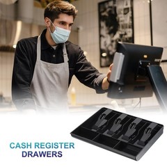 PATIKIL Money Tray Cash Register Drawer Insert Tray, 4 Bill/3 Coin, Black