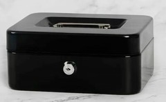 Metal Cash Box Mini Security Lock Box Money Bank 4.5×3.8×2.3 inches BLK