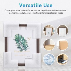 24Pcs Lightweight Packaging Corner Protectors for Moving Shipping White Foam