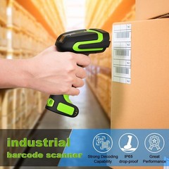 433Mhz Wireless Barcode Scanner, 2‑in‑1 Bluetooth, Dock