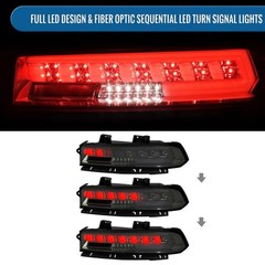 2014-2015 Chevy Camaro LED Sequential Turn Signal Tail Lights Pair Smoke
