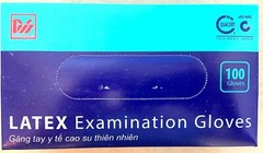 Latex Exam Disposable Gloves, Lightly Powdered (100 Count, Size Large)