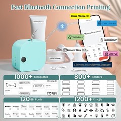 P12 Label Maker Machine with 1 Tape, Bluetooth Small Ribbon Printer
