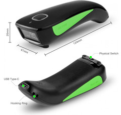 NETUM Bluetooth Mini 1D Barcode Scanner, 3-in-1 Portable Automatic USB C740
