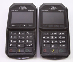 LOT OF 2 INGENICO LANE/3000 CREDIT CARD TERMINALS BLACK UNTESTED AS IS