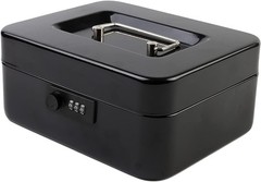 Everyday Use Portable Cash Box with Combination Lock – 7.87×6.30 Inches Black