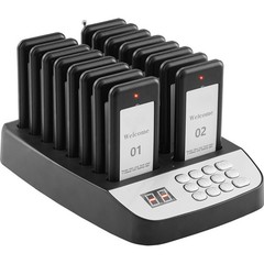 Uimoso Wireless Paging System with 16 Guest Call Coasters for Restaurants