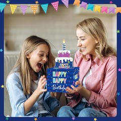 Money Box Birthday with Pull Out Happy Birthday Card and 50Pcs Transparent Bags