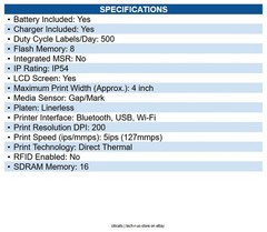 Sewoo P400_HCB LK-P400 Mobile Label 4&Prime; USB 2.0, Bluetooth 4.2+BLE and Wi-Fi