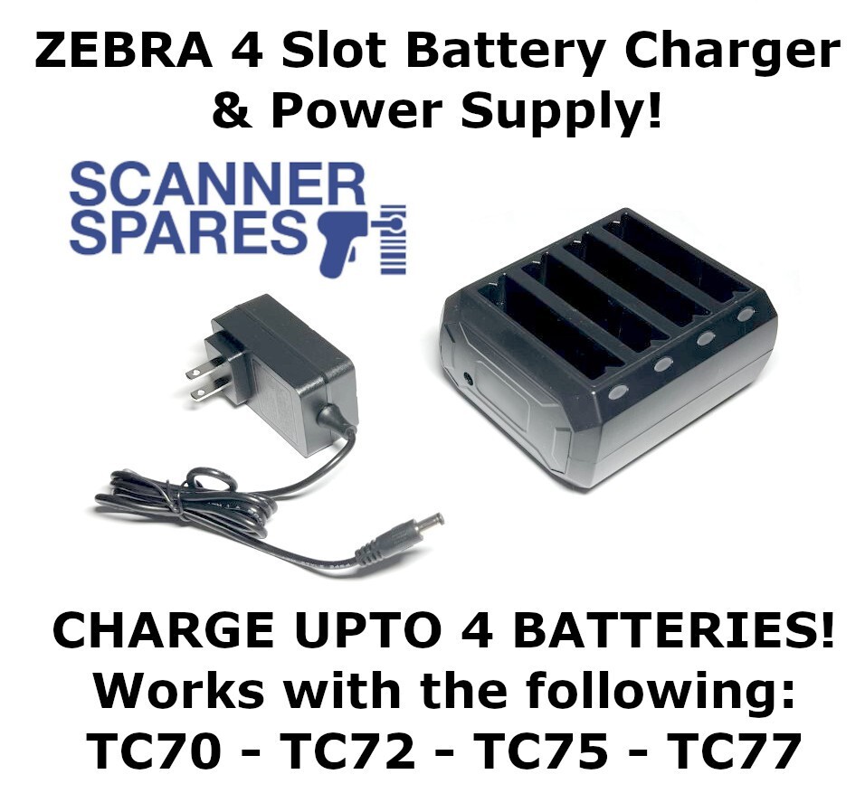 🔥Zebra 4-Slot Battery Charger for TC70 – TC75 – TC77 – SAC-TC7X-4BTYC1-01 Fedex