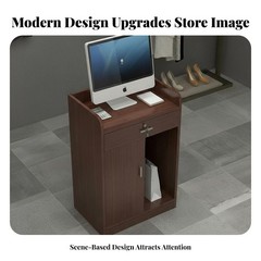 Shop Ier Desk with Storage Retail Counter Reception Desk Space Saving Small