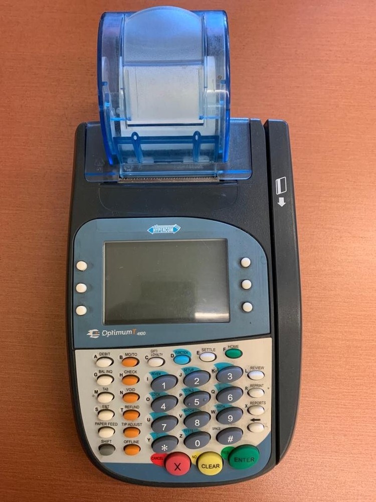 Untested HYPERCOM Optimum T4100 Credit Card Processor Payment