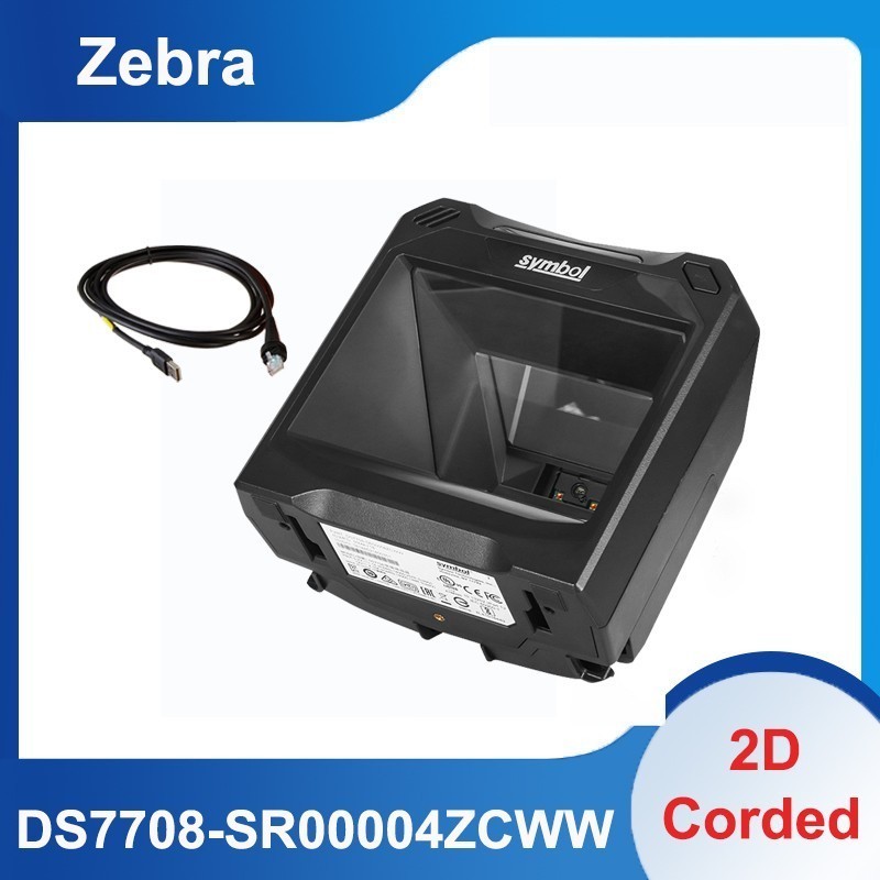 Zebra Symbol DS7708-SR00004ZCWW Desktop 2D Corded Barcode Scanner With USB Cable