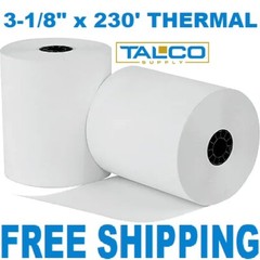 (25) 3-1/8&Prime; x 230&prime; THERMAL POS RECEIPT PAPER ROLLS ~FREE PRIORITY SHIPPING~
