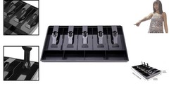 Durable ABS Cash Tray with 5 Bill & 4 Coin Compartments – Elegant Organizer