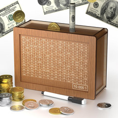 10000 Savings Challenge Box,Cashbox Kakeibo Money Saving Box, Money Vault Saving
