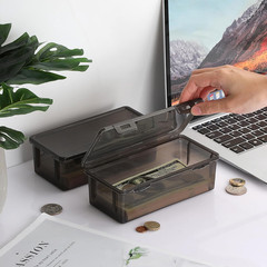 2-Pack Plastic Cash Box Money Organizer Black Currency Tray with Lid | Rectangul